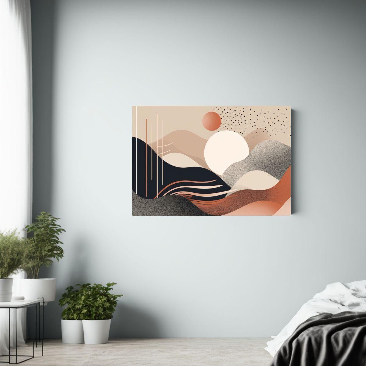 Pinturas Abstractas Modernas De Líneas Boho En Lienzo Minim 75x50cm-2