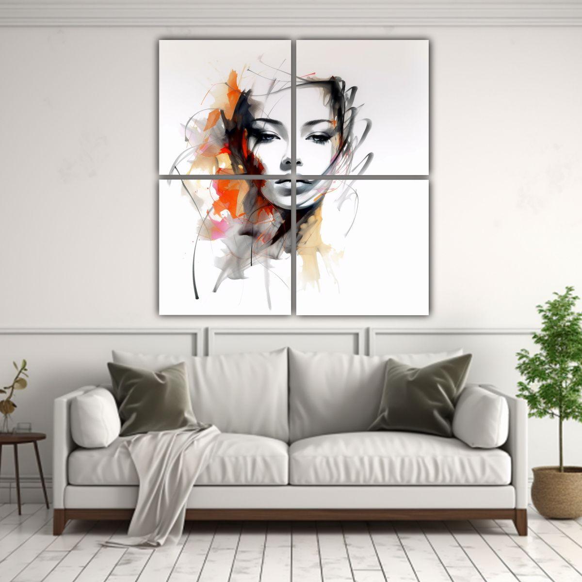 Cuatro Lienzos De Tela Con Patrón Intenso: 60x60 Cm-2