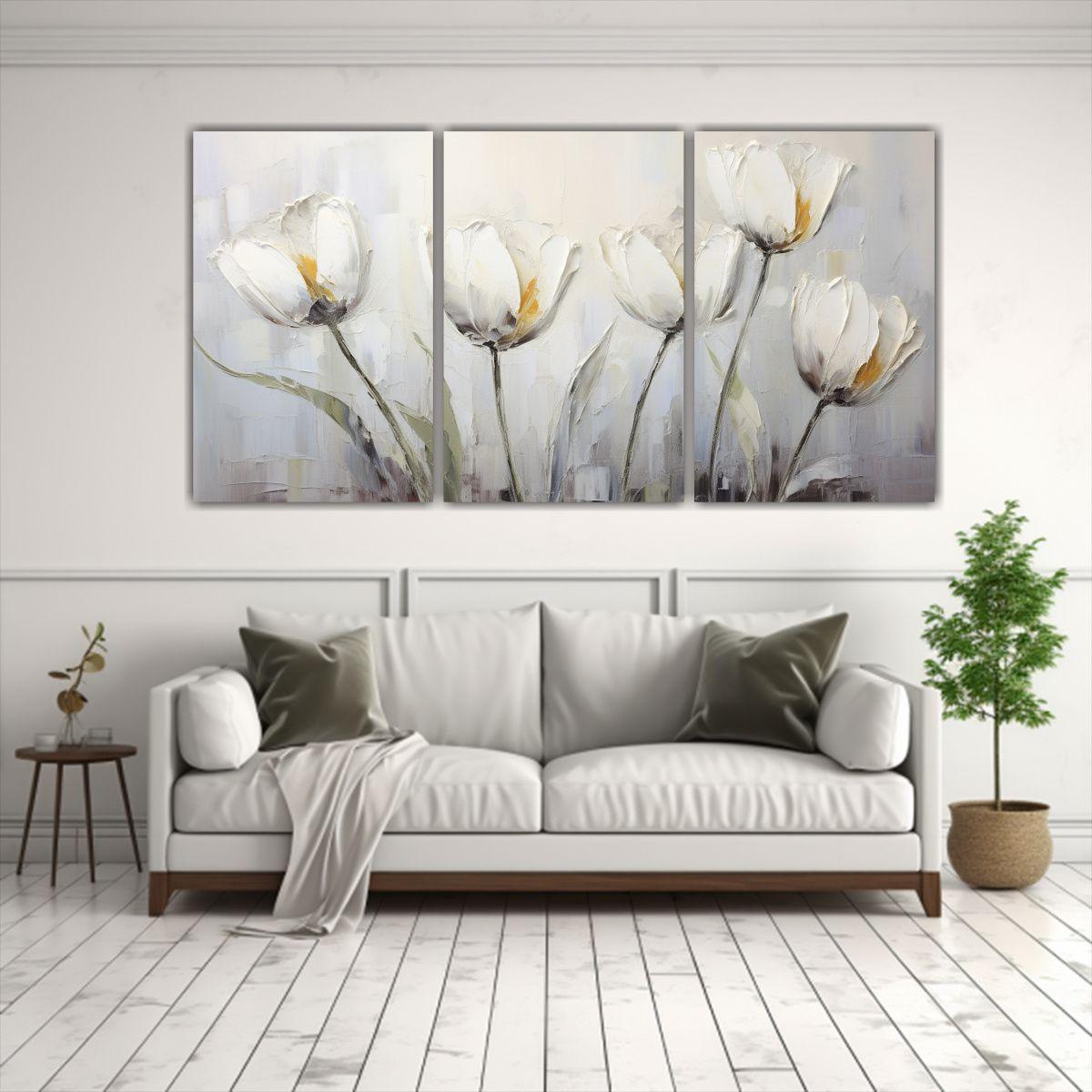 Lienzos Alta Calidad Simetría A White TULIPS 120x60 Cm-2