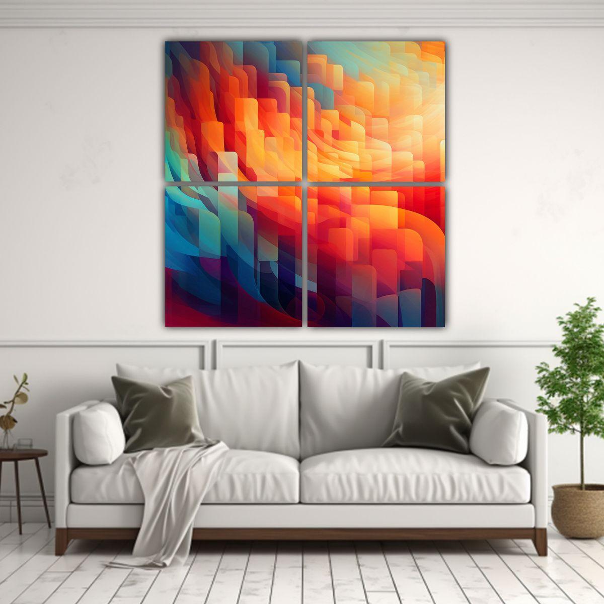 Fondo Floral Abstracto Cuatro Composición 180x180 Cm-2
