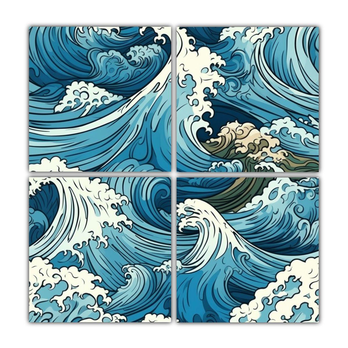 Cuadros Decorativos Con Ondas De Arte Callejero 100x100 Cm-0