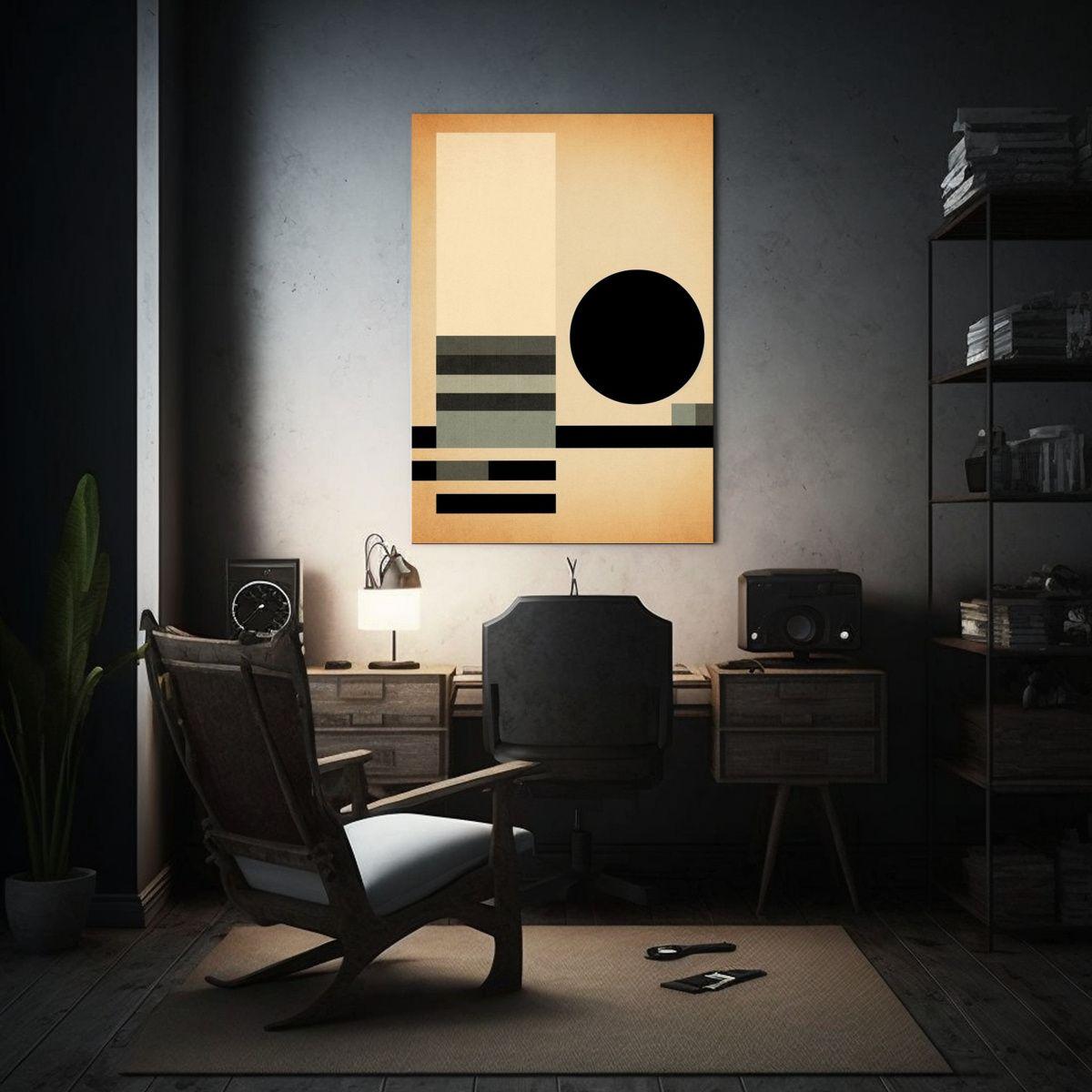 Cuadro Acuarela Minimalista Con Geometría 80x120cm-2