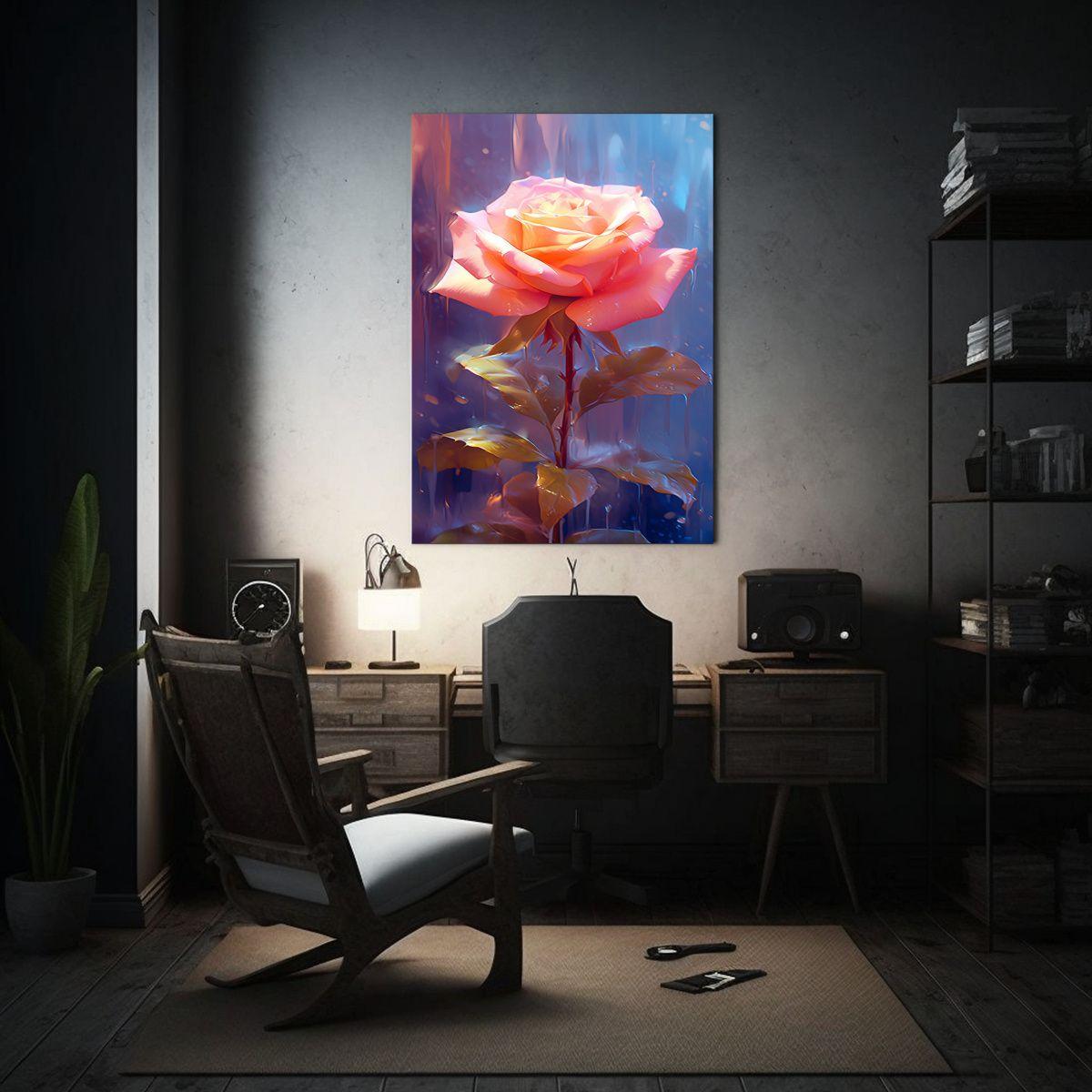 Arte Forma Impresionante Cuadro Rosa En Estilo De 30x45cm-2