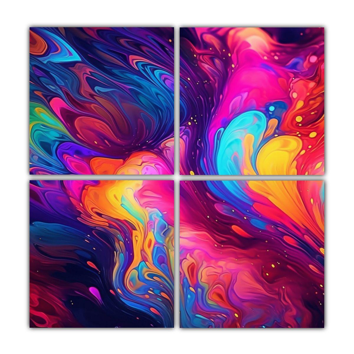 Pinturas Decorativas Psicodélicas Para Fondo De 180x180 Cm-0