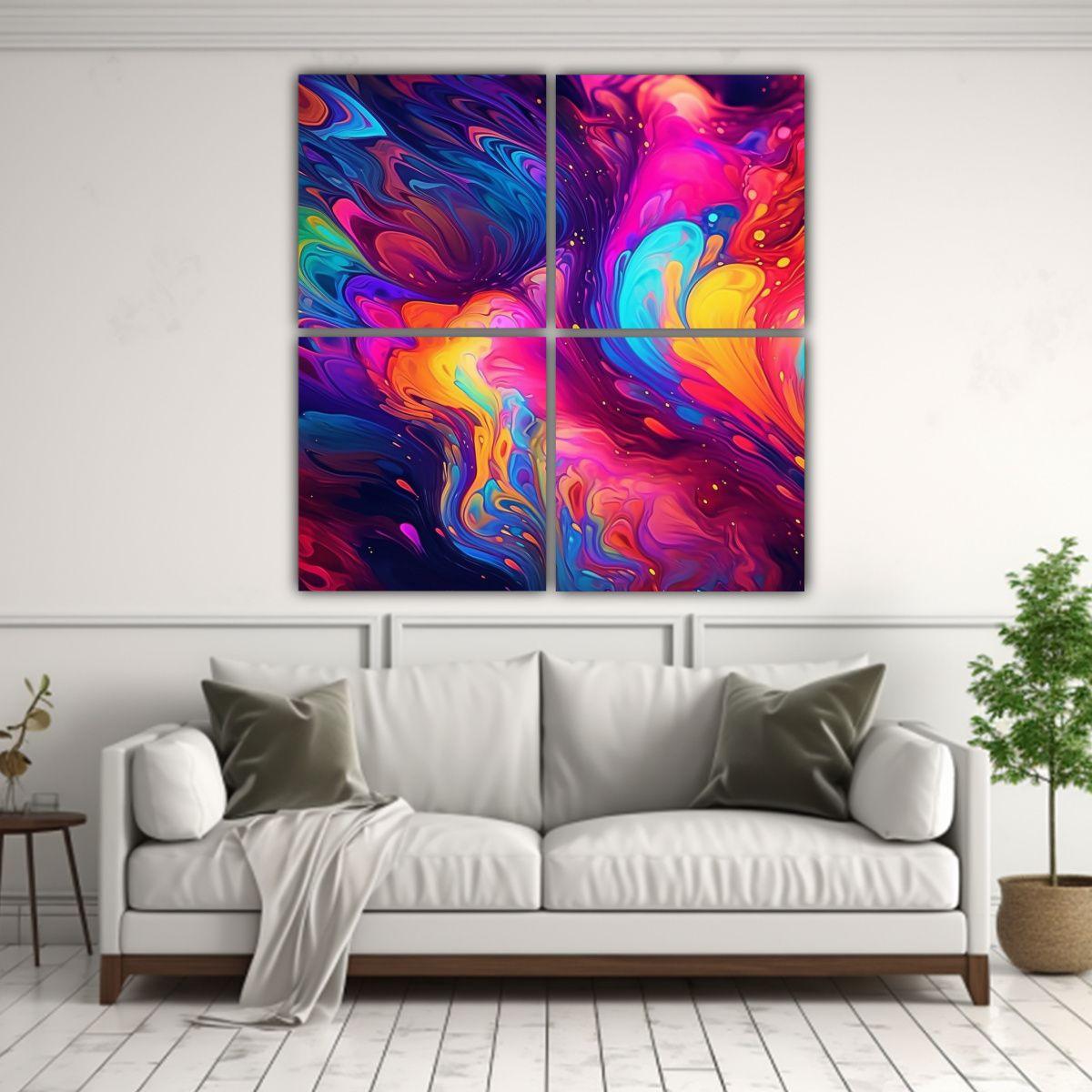 Pinturas Decorativas Psicodélicas Para Fondo De 180x180 Cm-2