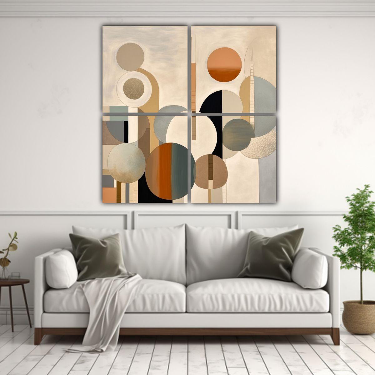 Inspiración Cuadro Abstracto Para Cuarto, Arte 200x200 Cm-2