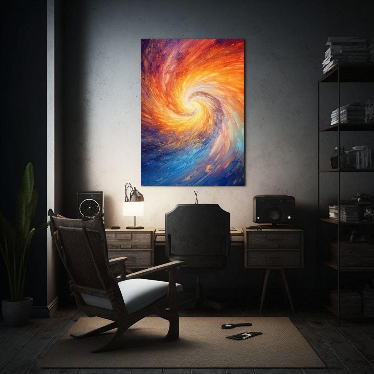 Cuadro Decorativo Multicolor Abstracto De Tela 80x120cm-2