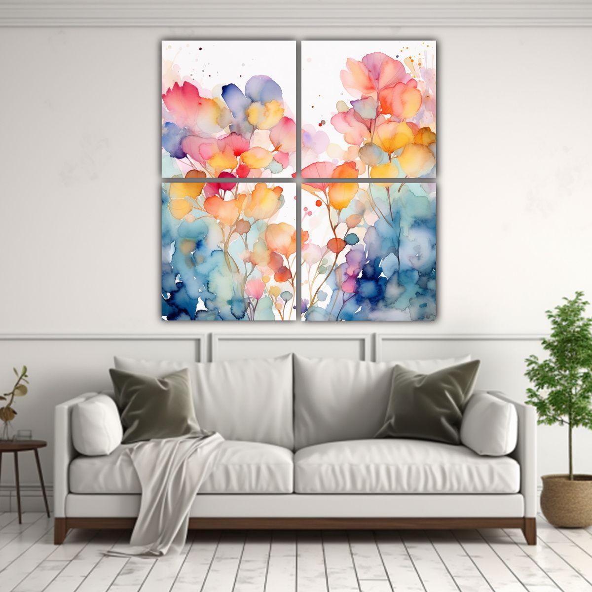 Cuadro Abstracción Estrellados Watercolor Dreams 160x160 Cm-2