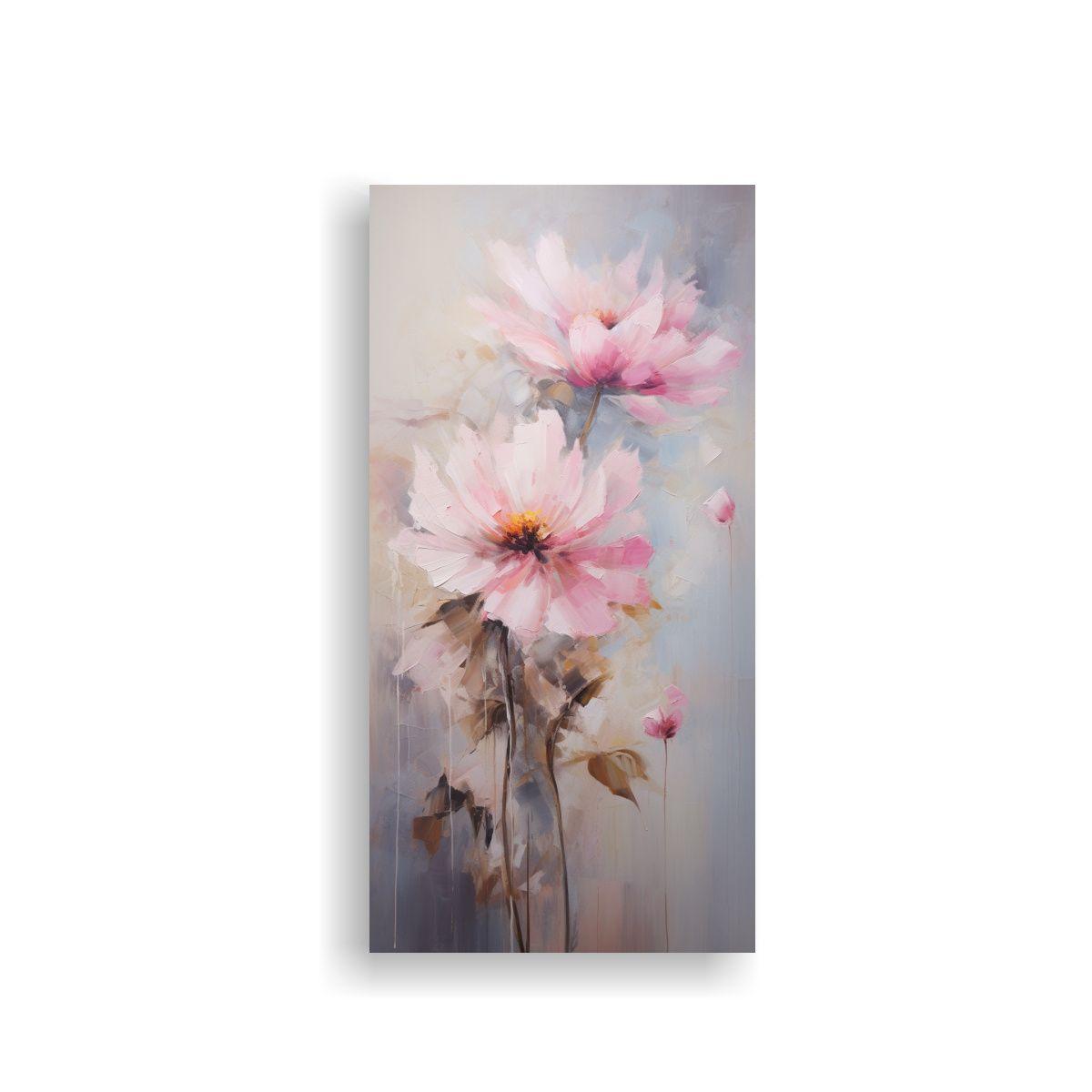 Cuadro Estilo Galería De Una Pintura Rosa De 40x80cm-0