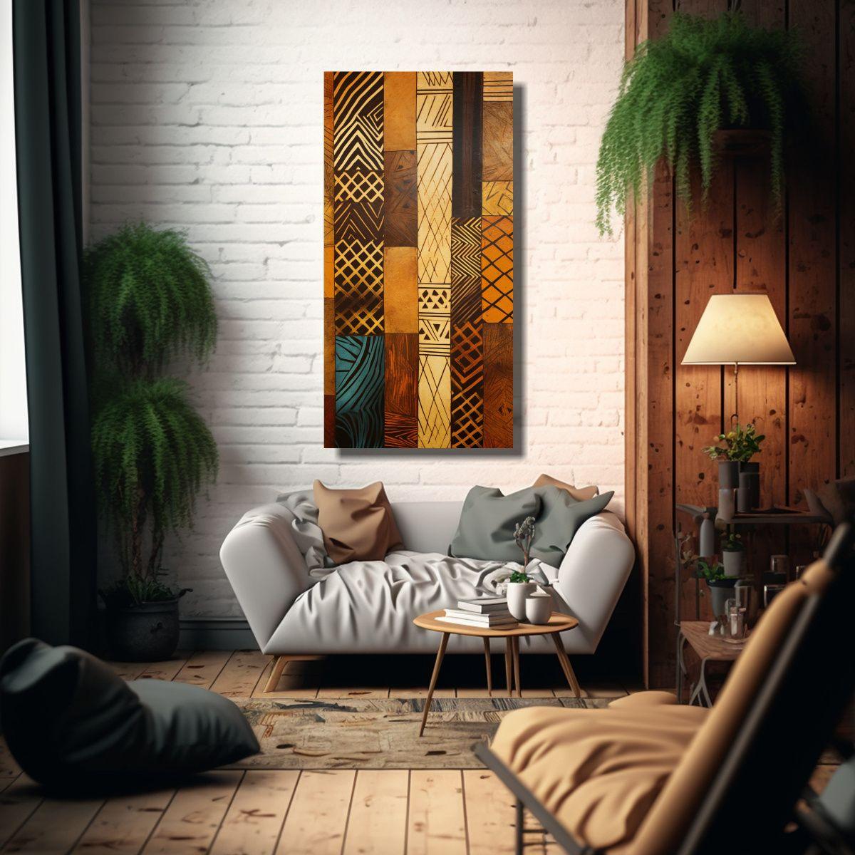 Pintura Decorativa De Lienzo Abstracto Luminoso 50x100cm-2