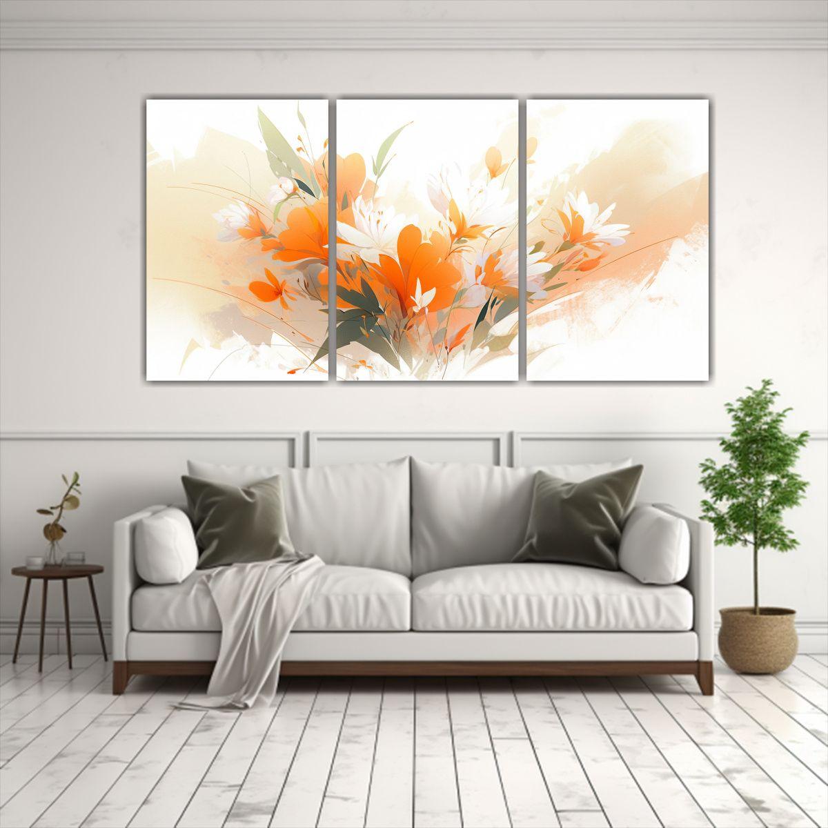 Cuadros Creatividad Neonoir Blanco Y Naranja 150x75 Cm-2