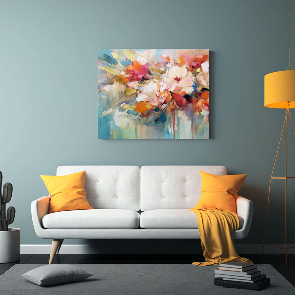 Cuadro De Flores En Jarrón Para Decoración Con Estilo Bohe 120x80cm-2