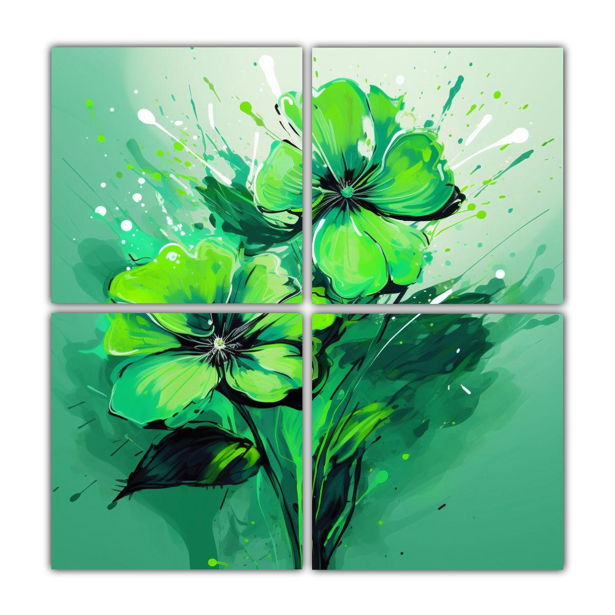 Cuadros Abstracción Minimalista En Tonalidades 140x140 Cm-0