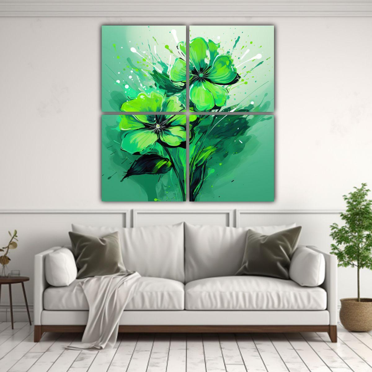 Cuadros Abstracción Minimalista En Tonalidades 140x140 Cm-2
