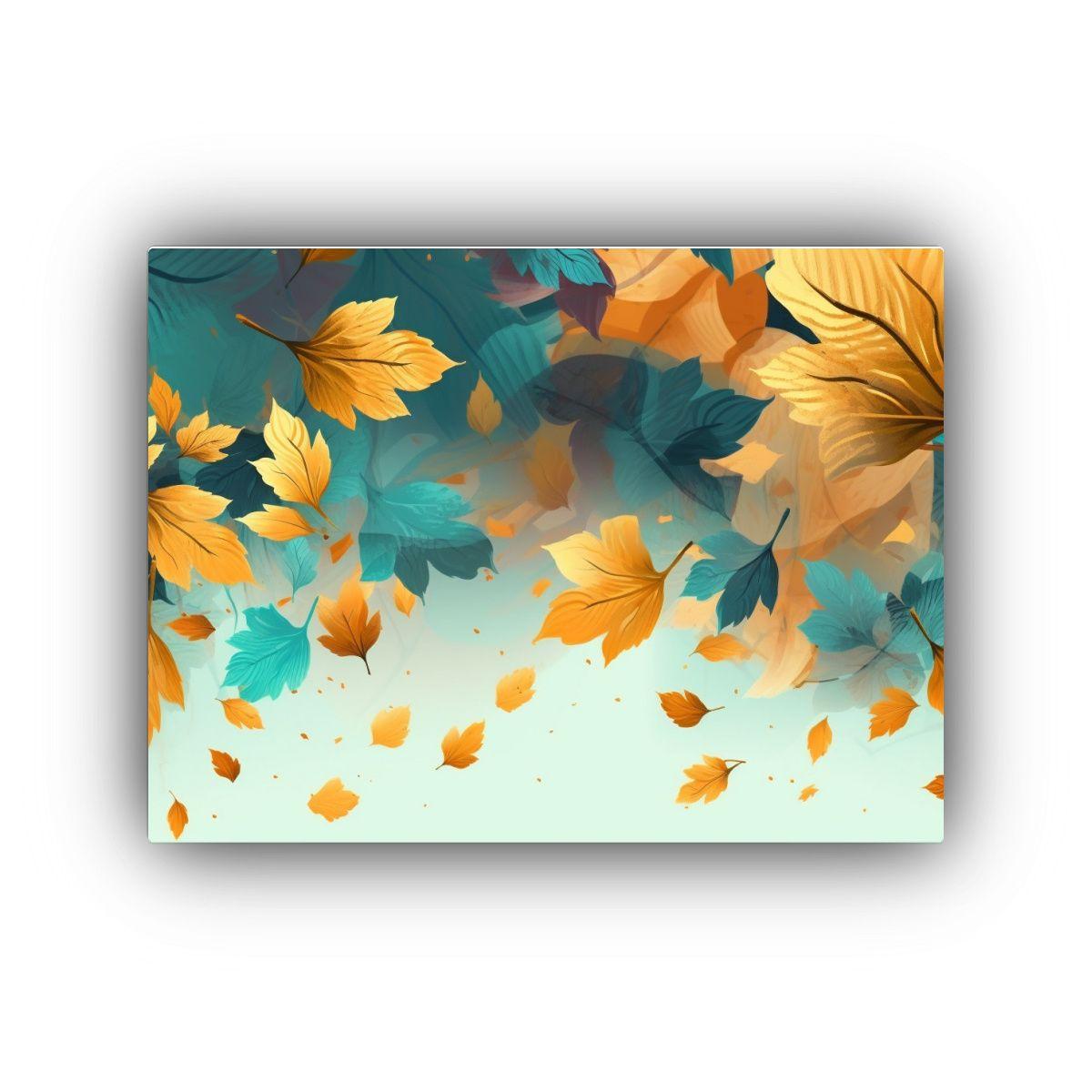 Cuadro De Dormitorio Otoño Con Hojas Coloridas Al Estilo De 120x80cm-0