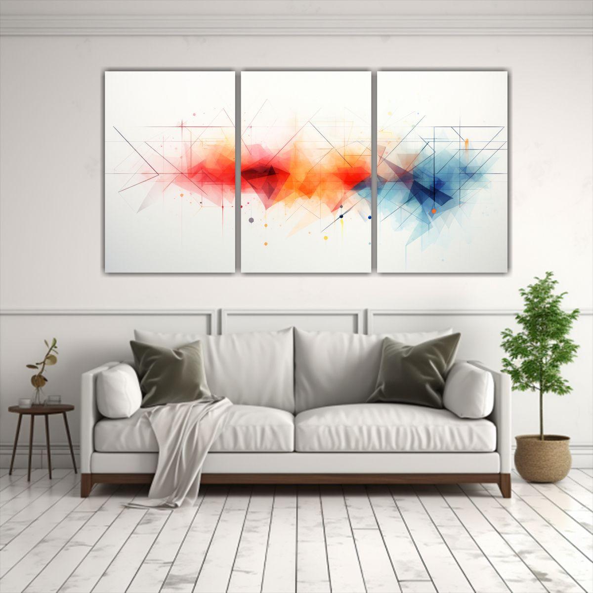 Artes De Pared Abstractos Geométricos Adorables 240x120 Cm-2