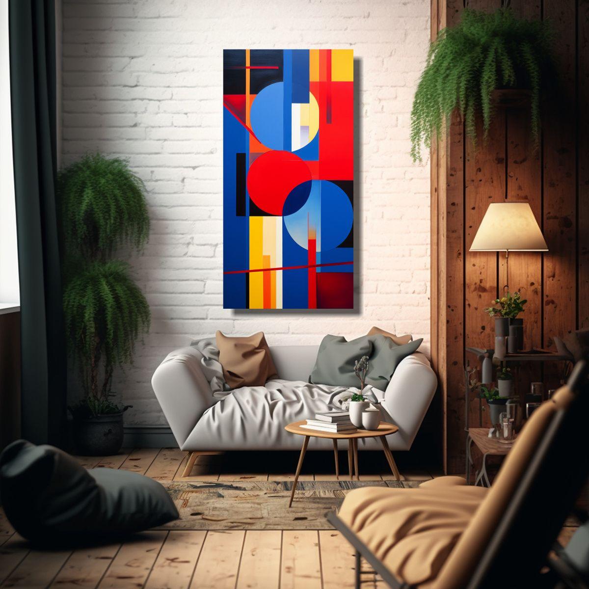 Pintura Innovadora En Tela Con Abstracción 50x100cm-2