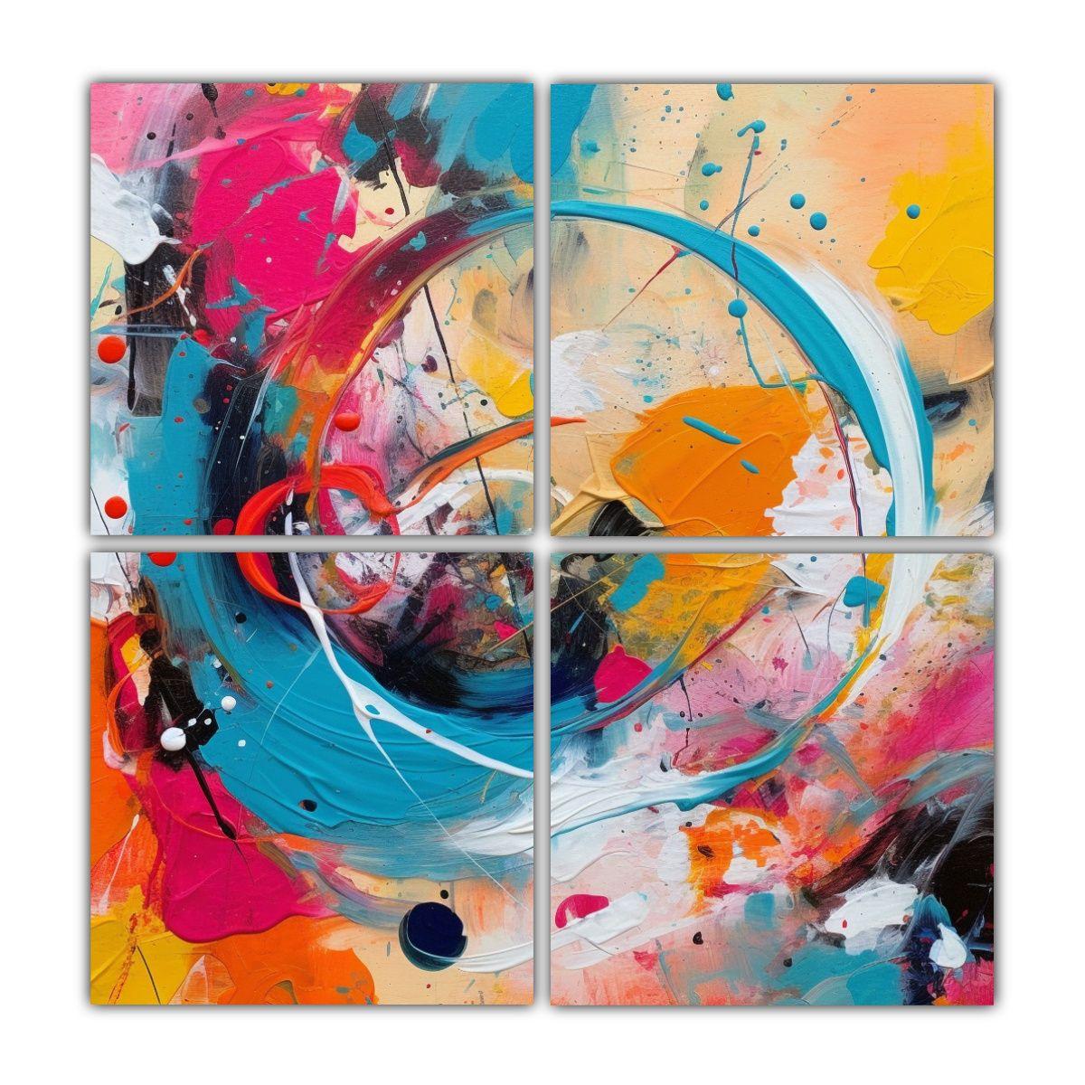 Pinturas Abstractas Decorativas Coloridas De 160x160 Cm-0