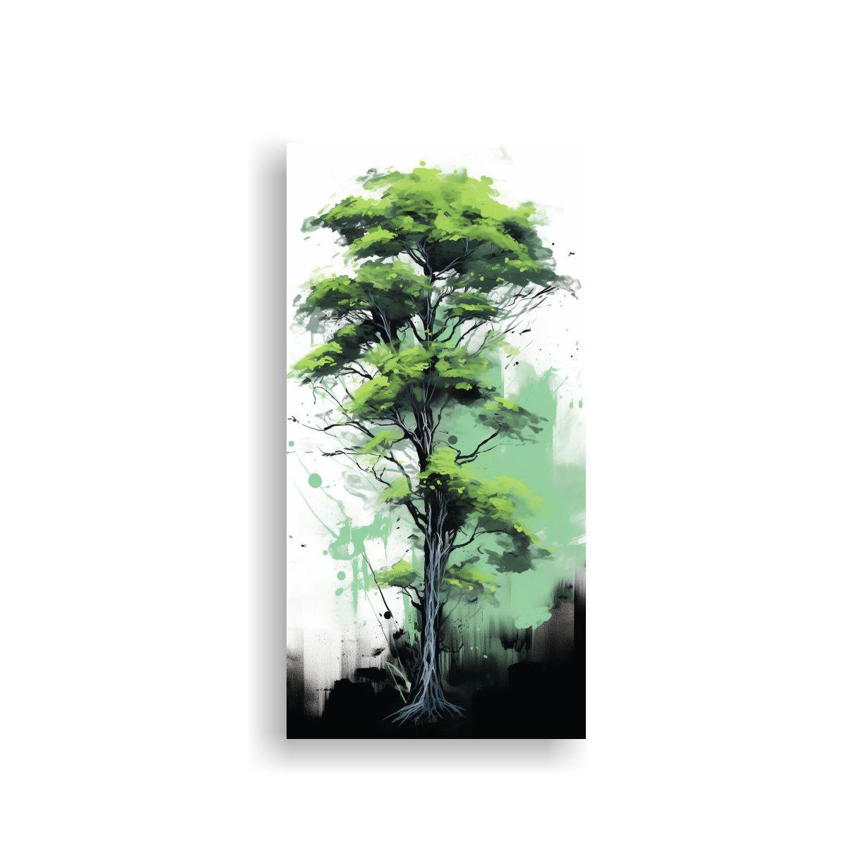 Cuadros Modernos Kauri Tree En Verde Y Negro, 70x140cm-0