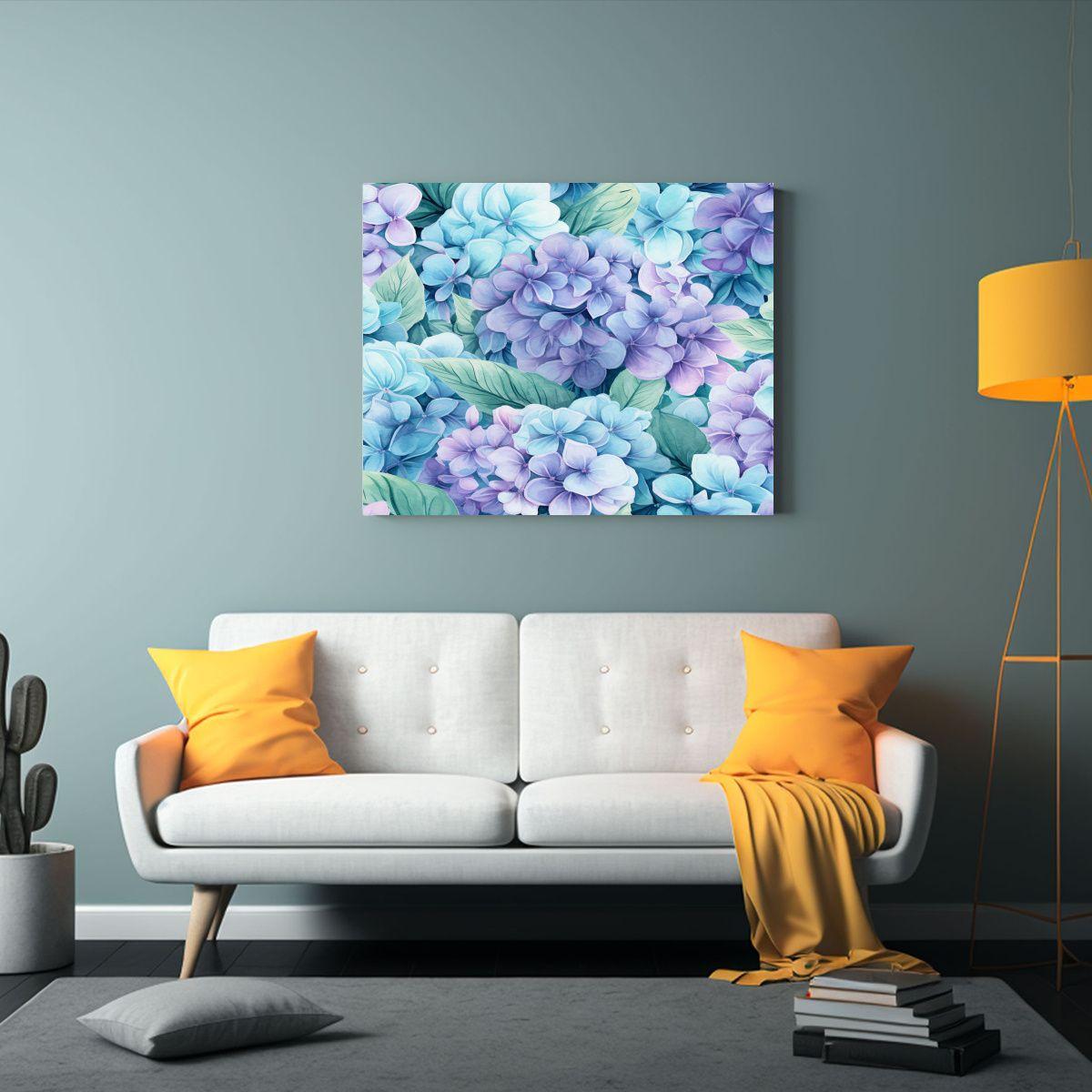 Pinturas Decorativas Para Cocina Con Fondo De Hortensias 65x50cm-2