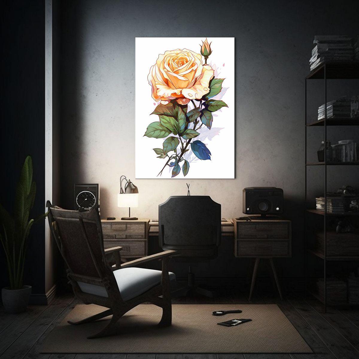 Cuadro Decorativo De Rosas Blancas Y Flores 30x45cm-2