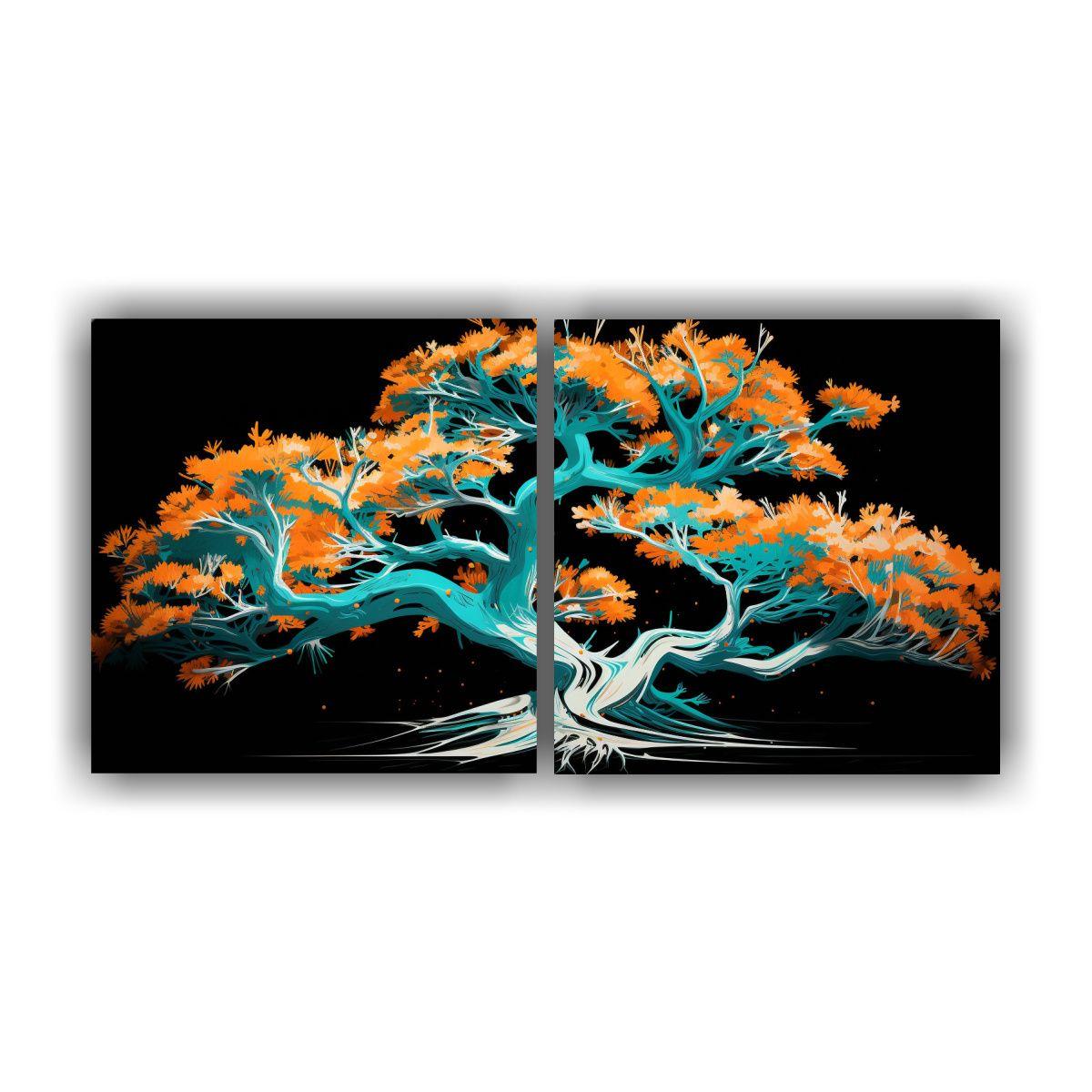 Cuadro Neonoir Un árbol De Enebro En Colores 120x60 Cm-0