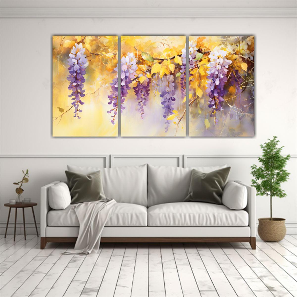 Lienzos Diseño Impresionante Flores De Glicinia 120x60 Cm-2
