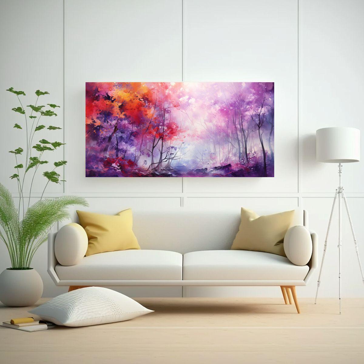 Pintura Abstracta Forestal Con Textura De árbol 160x80cm-2