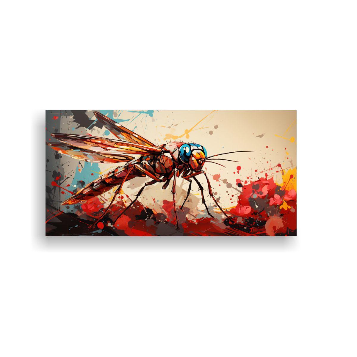 Pintura Decorativa De Insecto En Colores Mocha Y 80x40cm-0