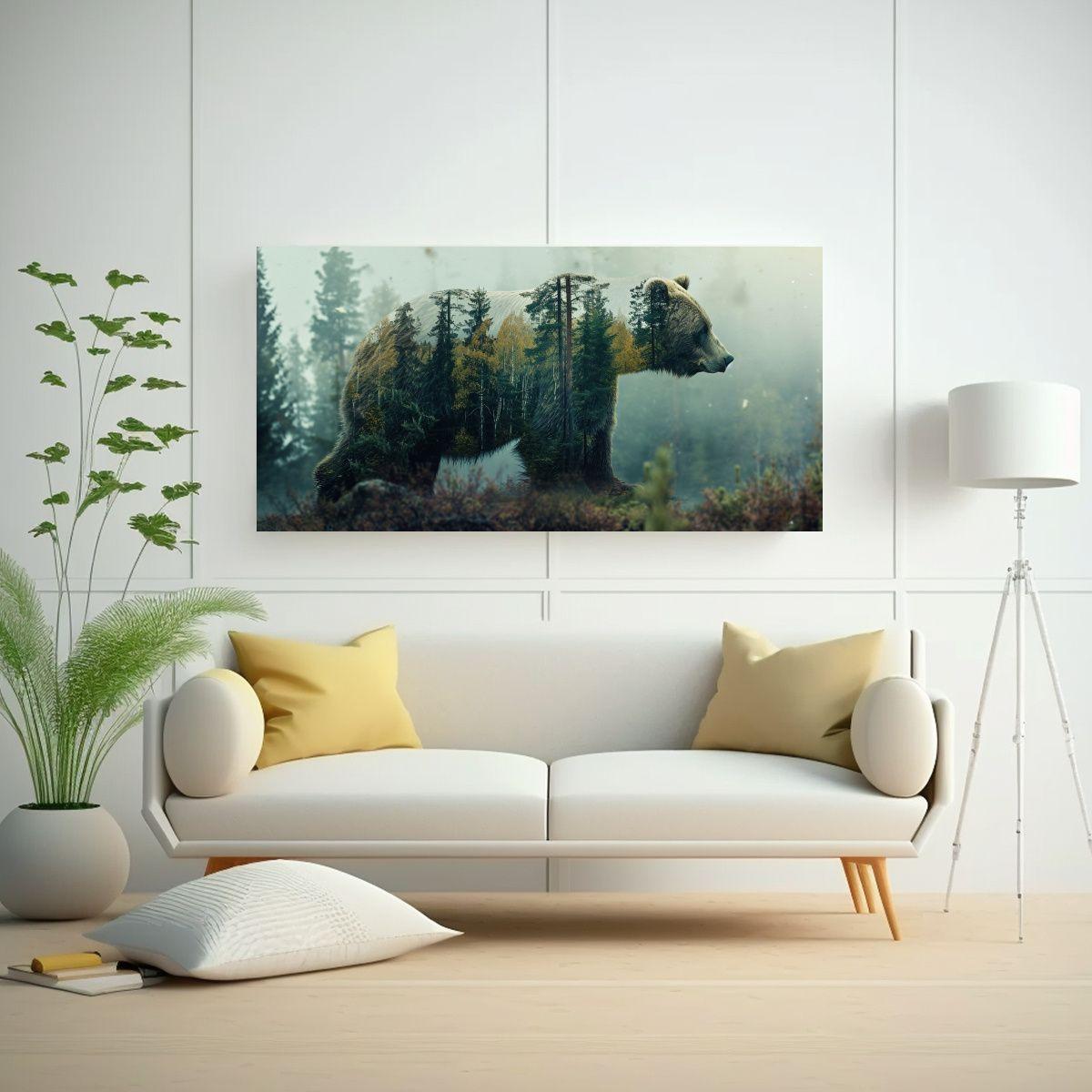 Pinturas Decorativas Arte Forma Juveniles Oso 60x30 Cm-2