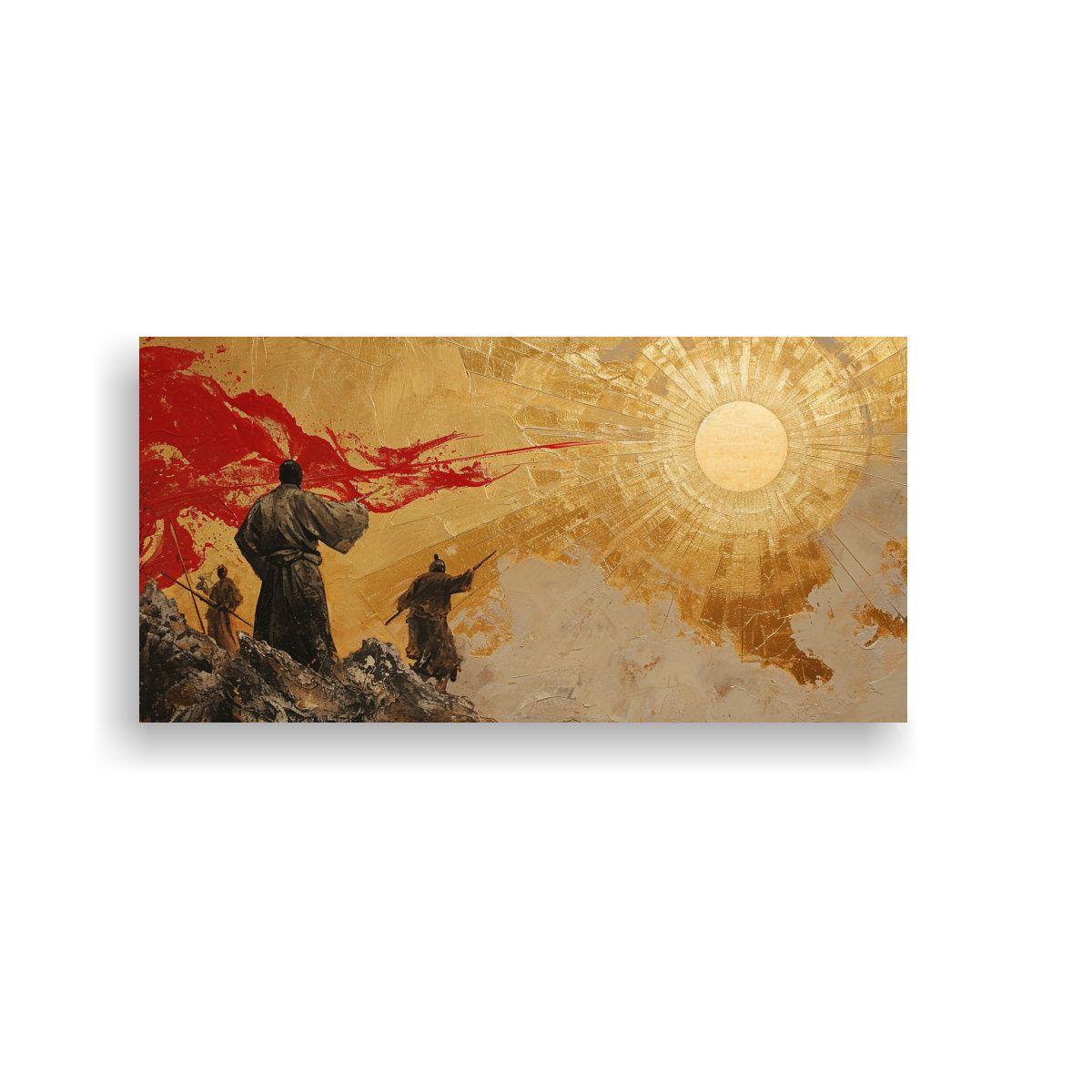 Pintura Clásica Con Figura De Anciano Y Sol: 160x80 Cm-0