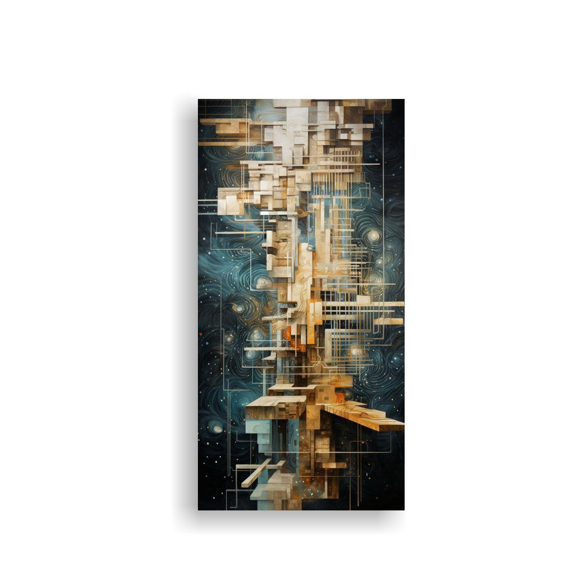 Cuadro Abstracto Tejido De Recuerdos Entrelazados 40x80cm-0