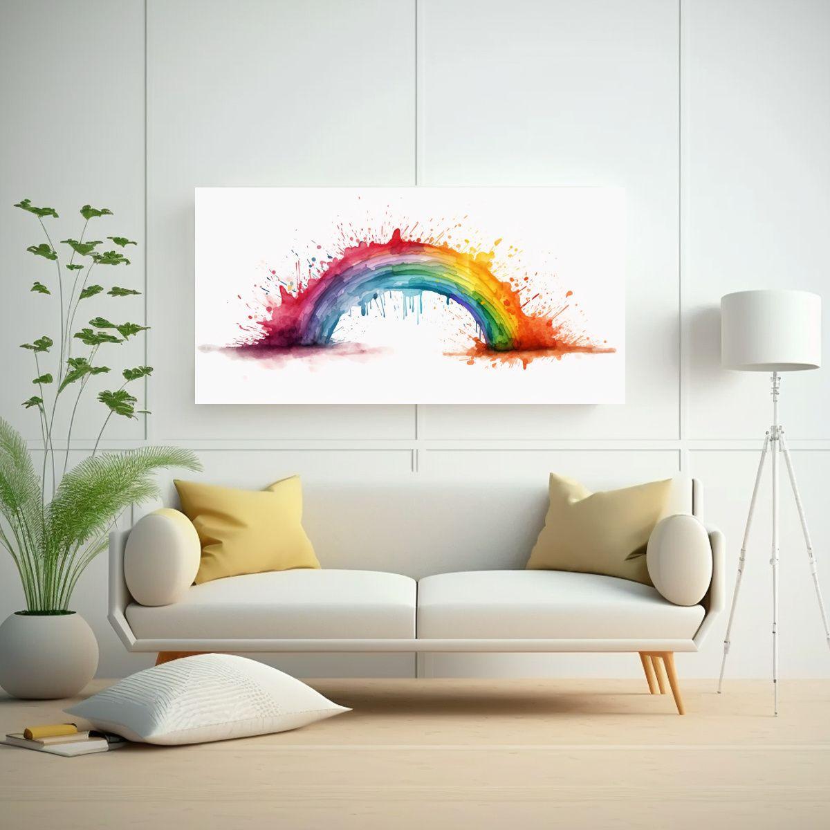 Pintura Decorativa Arcoíris En Estilo Oxidado 80x40cm-2