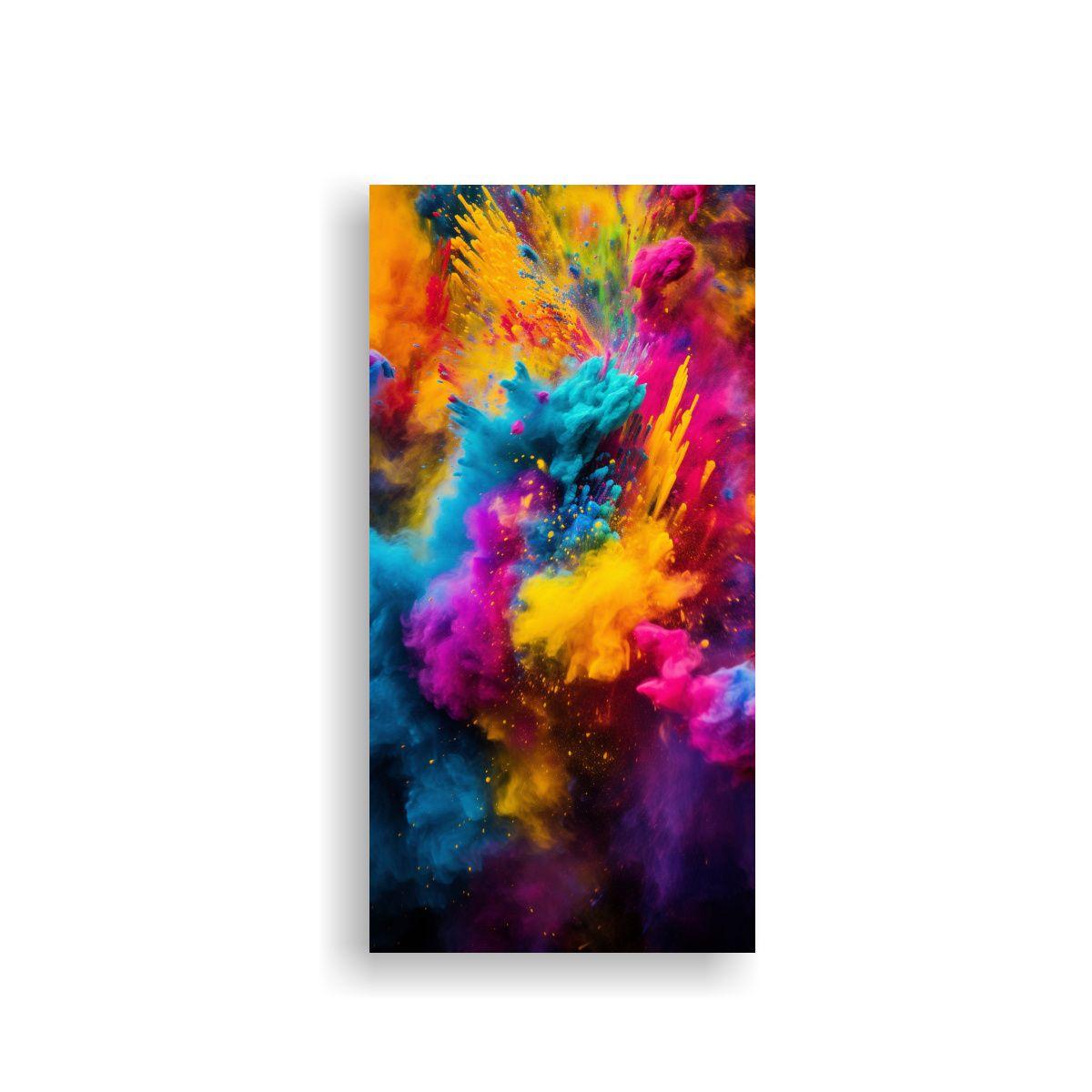 Cuadro Vibrantes Colores Festivos En Abstracto 80x160cm-0