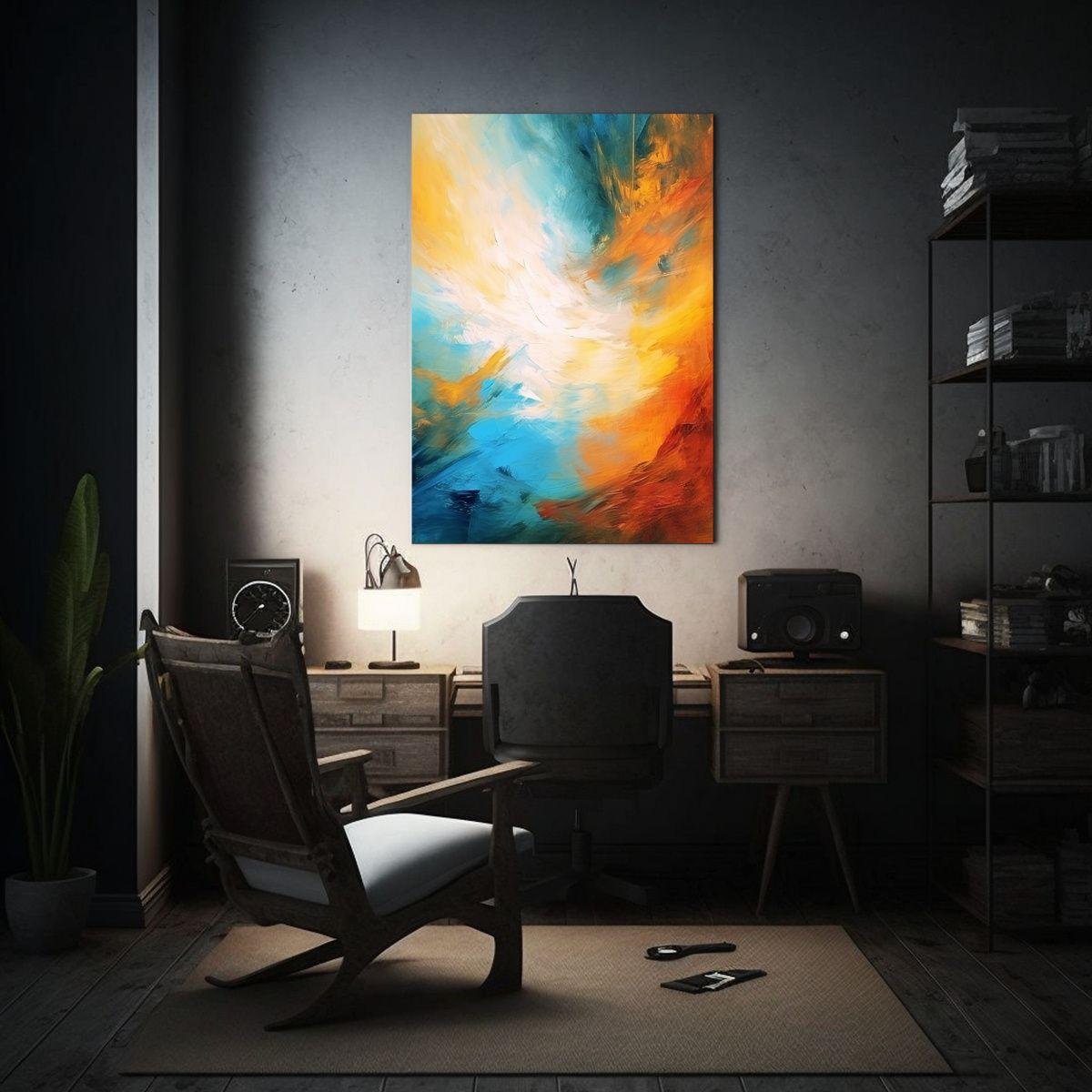 Impresión Floral Moderna En Bastidor Horizontal 80x120cm-2