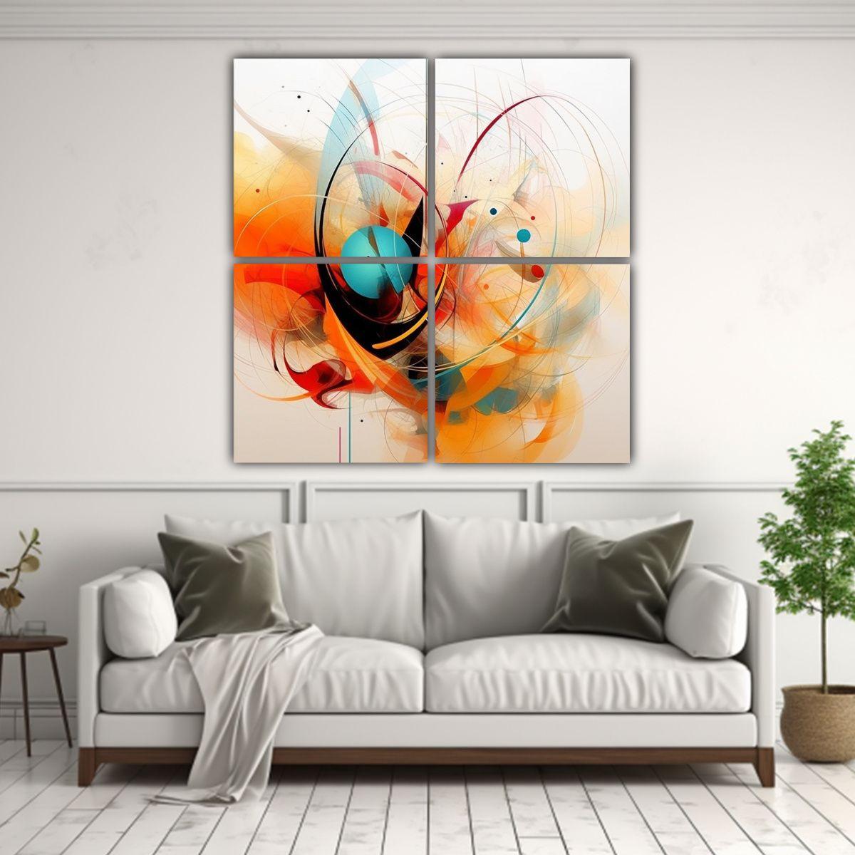 Cuatro Artes Diseño Abstracto Gráfico 160x160 Cm-2