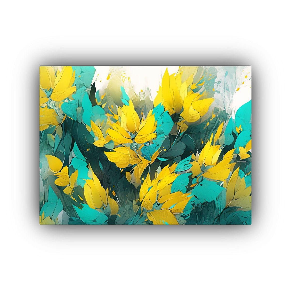 Pinturas Decorativas Estilo Neonoir Con Colores Amarillo Y T 120x80cm-0