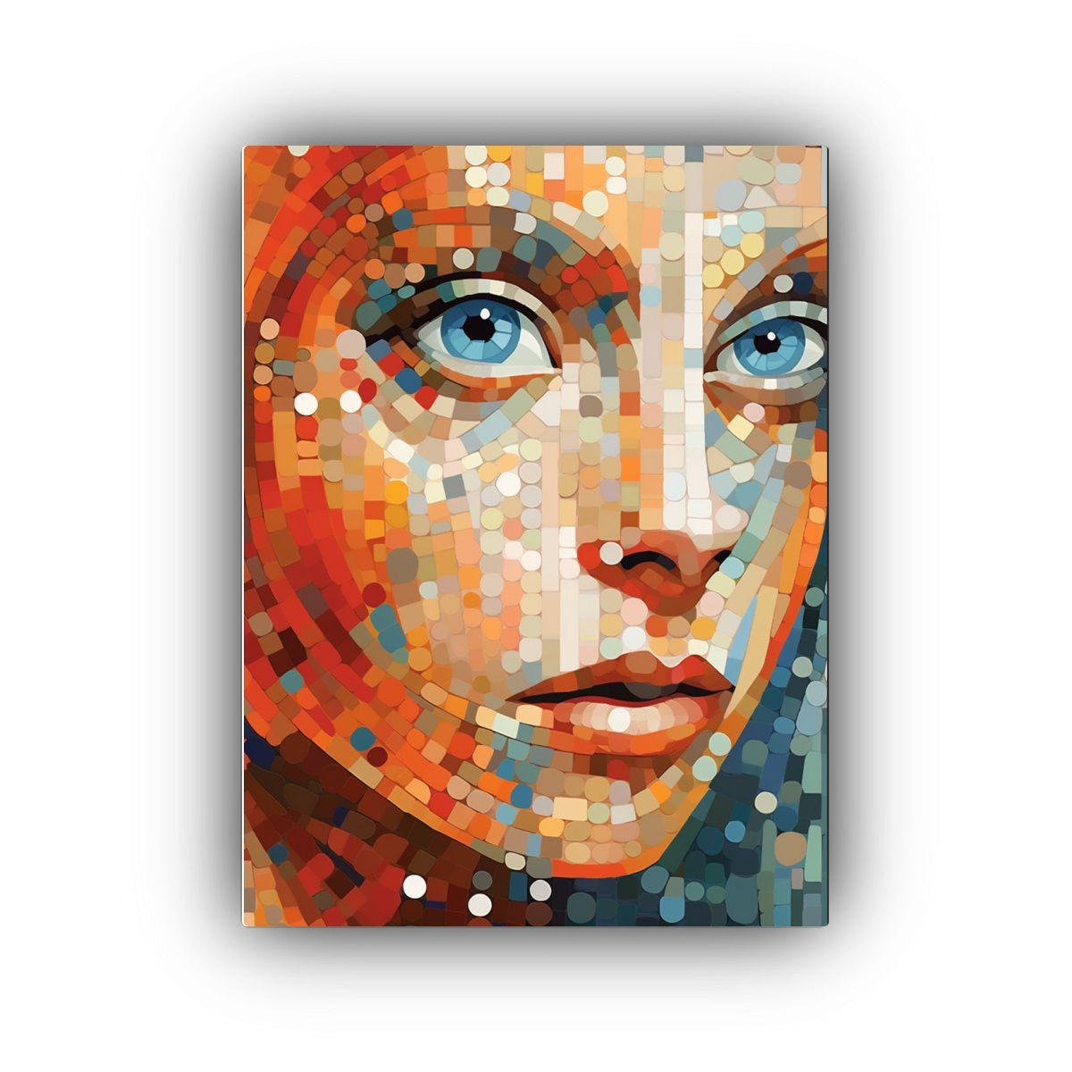 Pintura Decorativa De Lienzo En Mosaico Multicolor 20x30cm-0