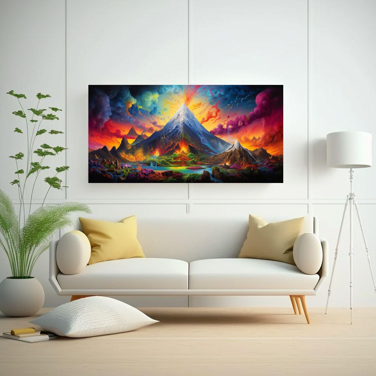 Cuadro Abstracto Estilo Galería Volcán Con Arco 160x80cm-2