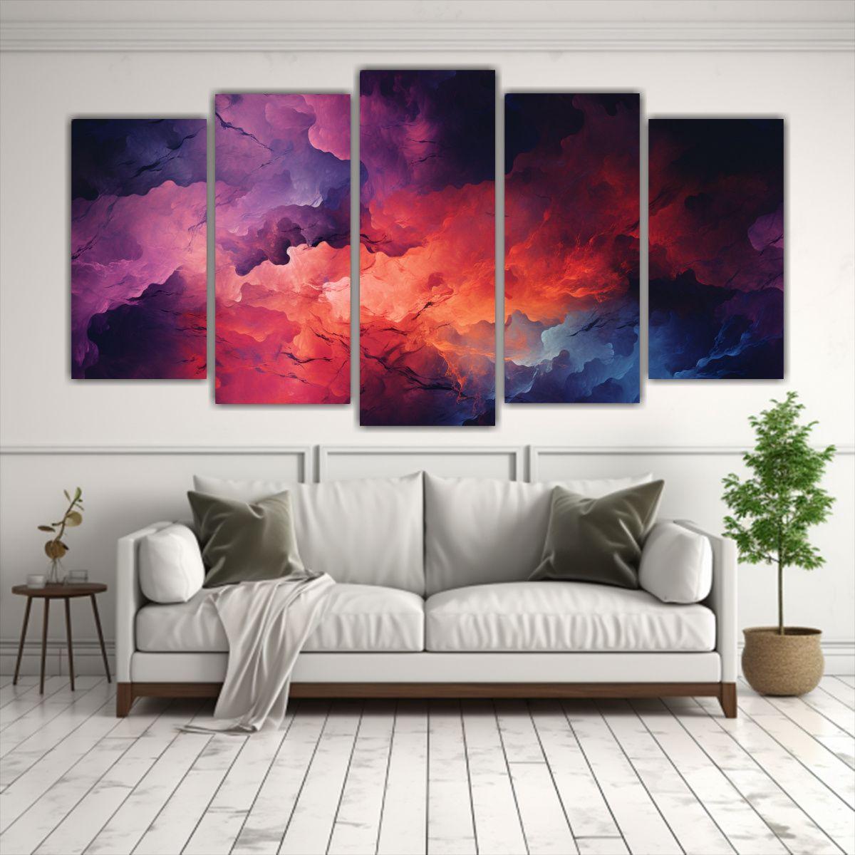 Cuadros Abstractos De Inspiración Simétrica 100x50 Cm-2