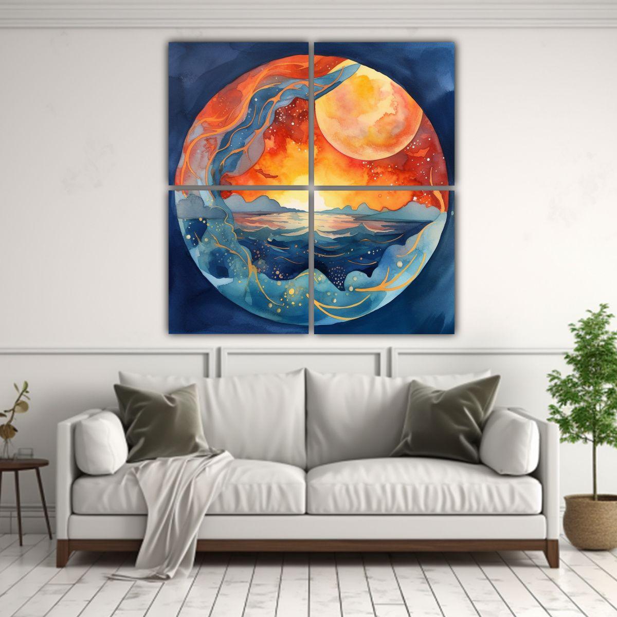 Cuadriptico Forma Artesanal Acrílico Tema 60x60 Cm-2