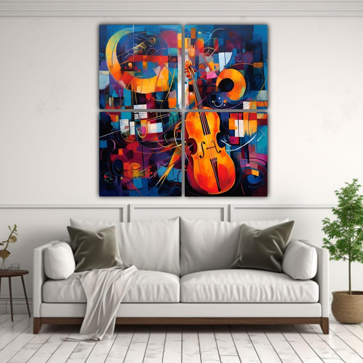 Pintura Abstracta Contemporánea De 4 140x140 Cm-2
