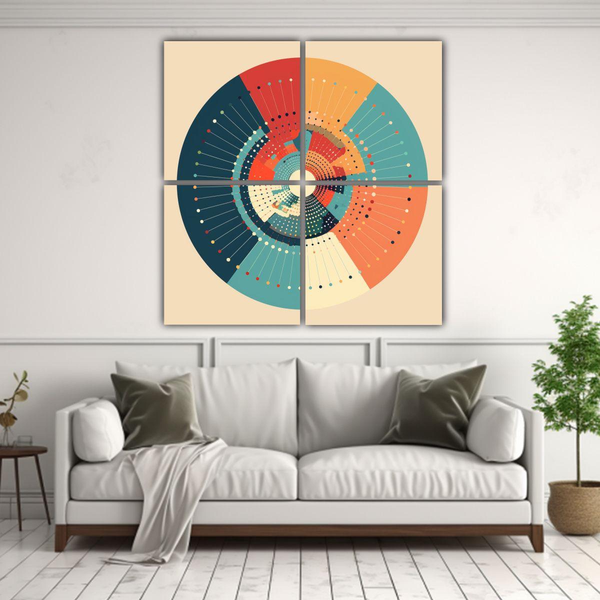 4 Lienzos De Tela Decoración Tematica Diseño 60x60 Cm-2