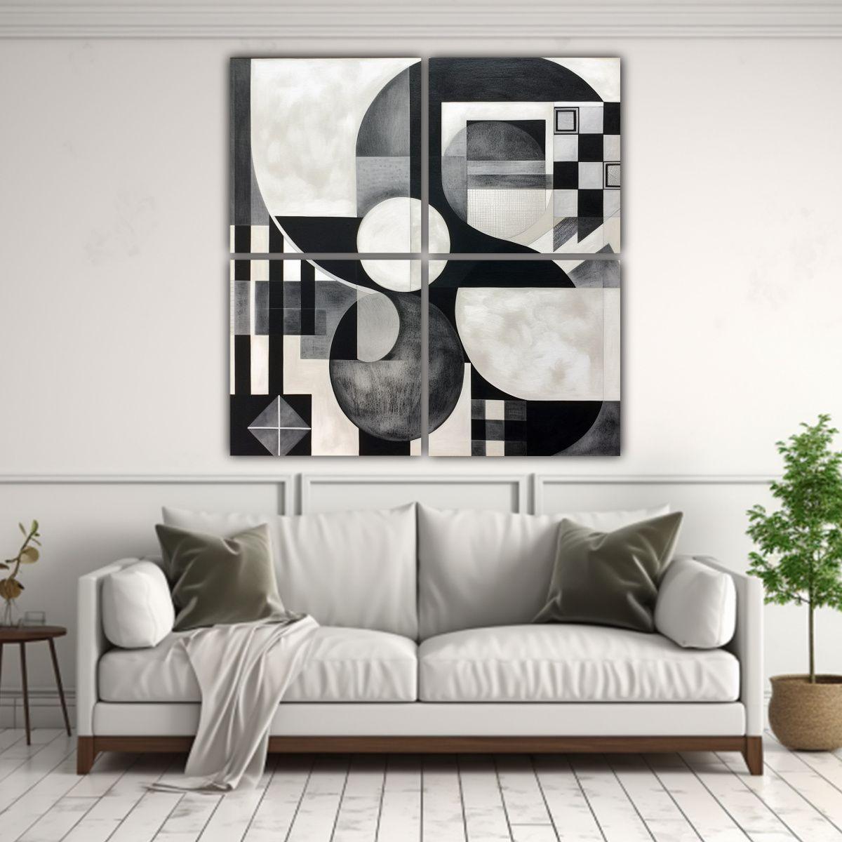 Cuadro Abstracto Luminosidad Geométrica En óleo 60x60 Cm-2