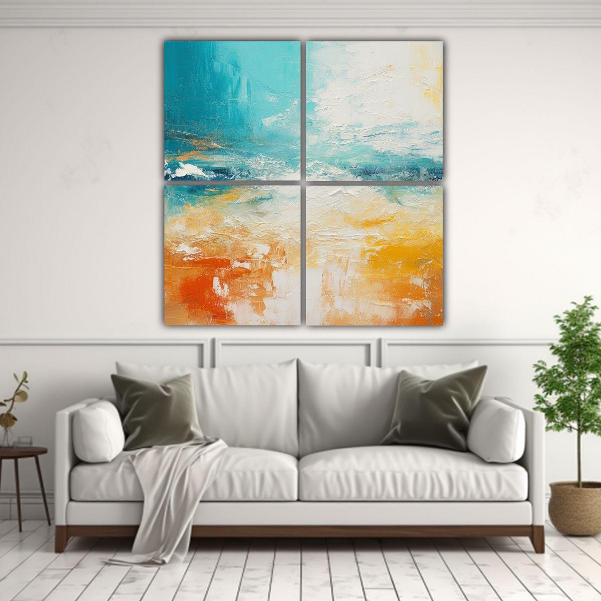 Cuadros Abstractos En Movimiento Para Comedor 100x100 Cm-2