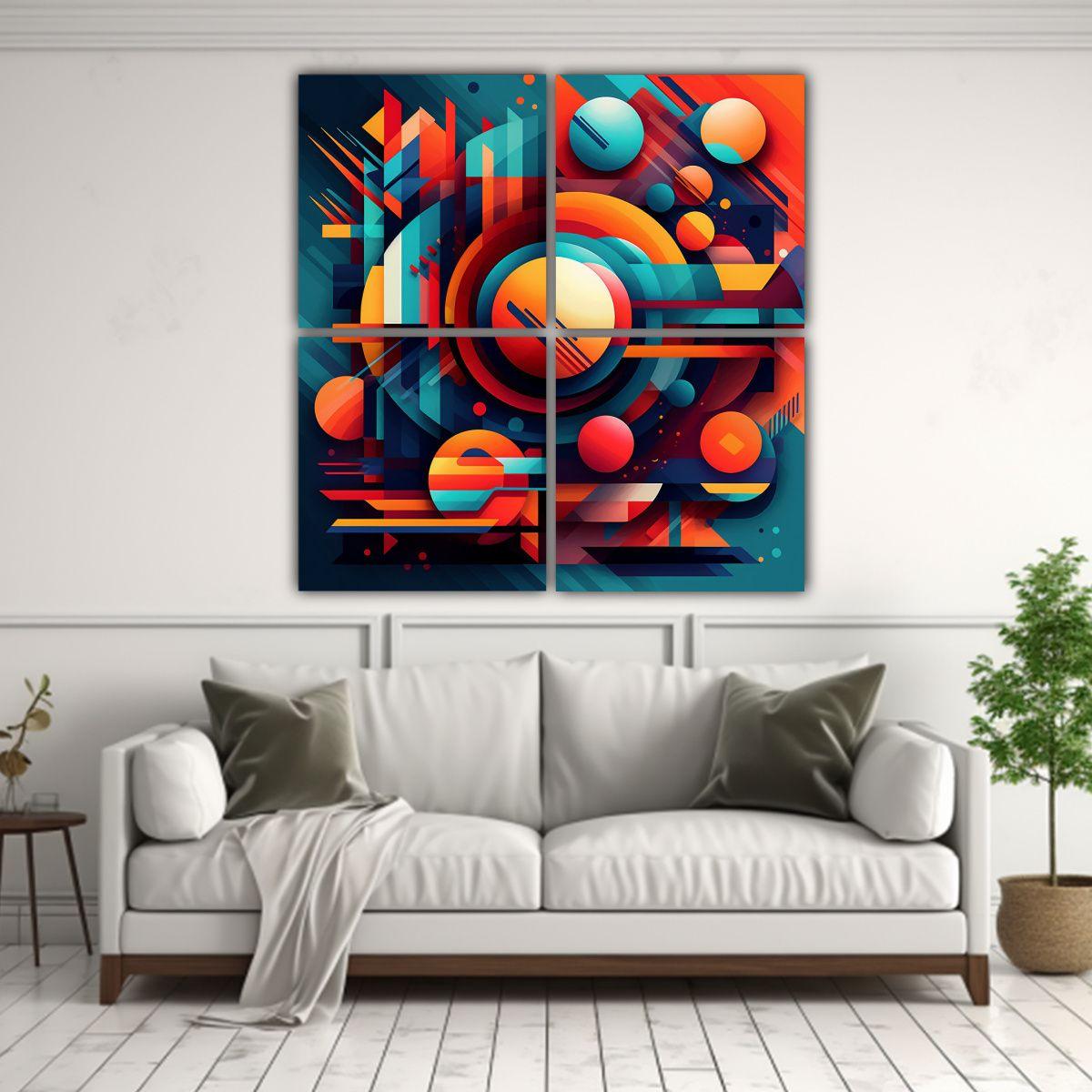 Pintura Abstracta Con Estilo: Creación Digital 40x40 Cm-2