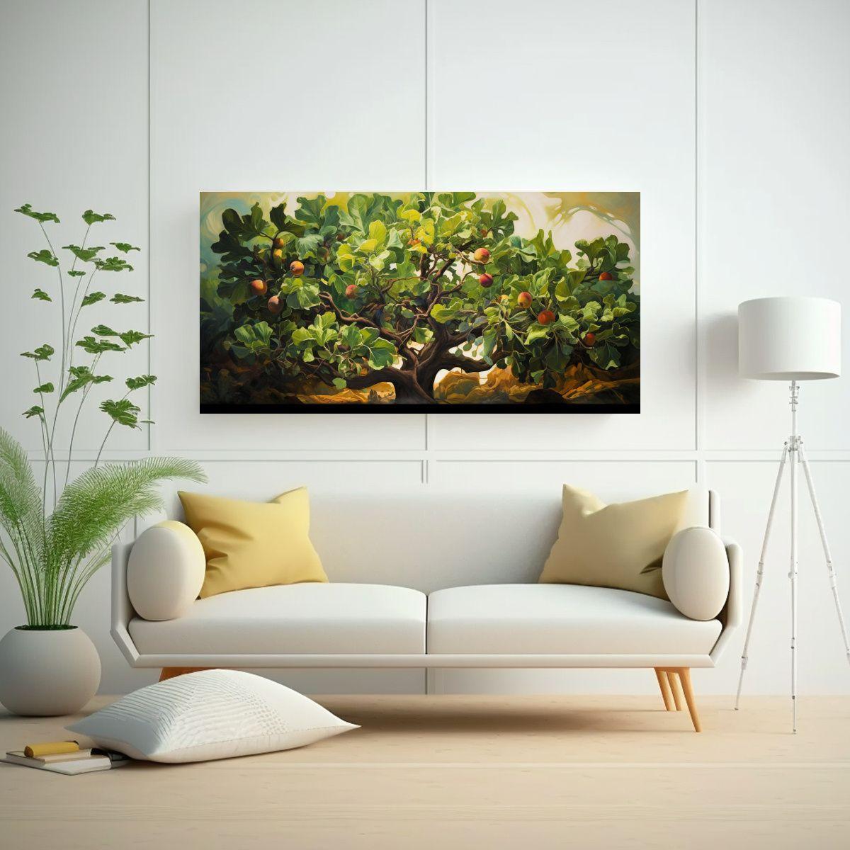 Pintura Abstracta De Higuera En Bastidor De Tela:  80x40cm-2
