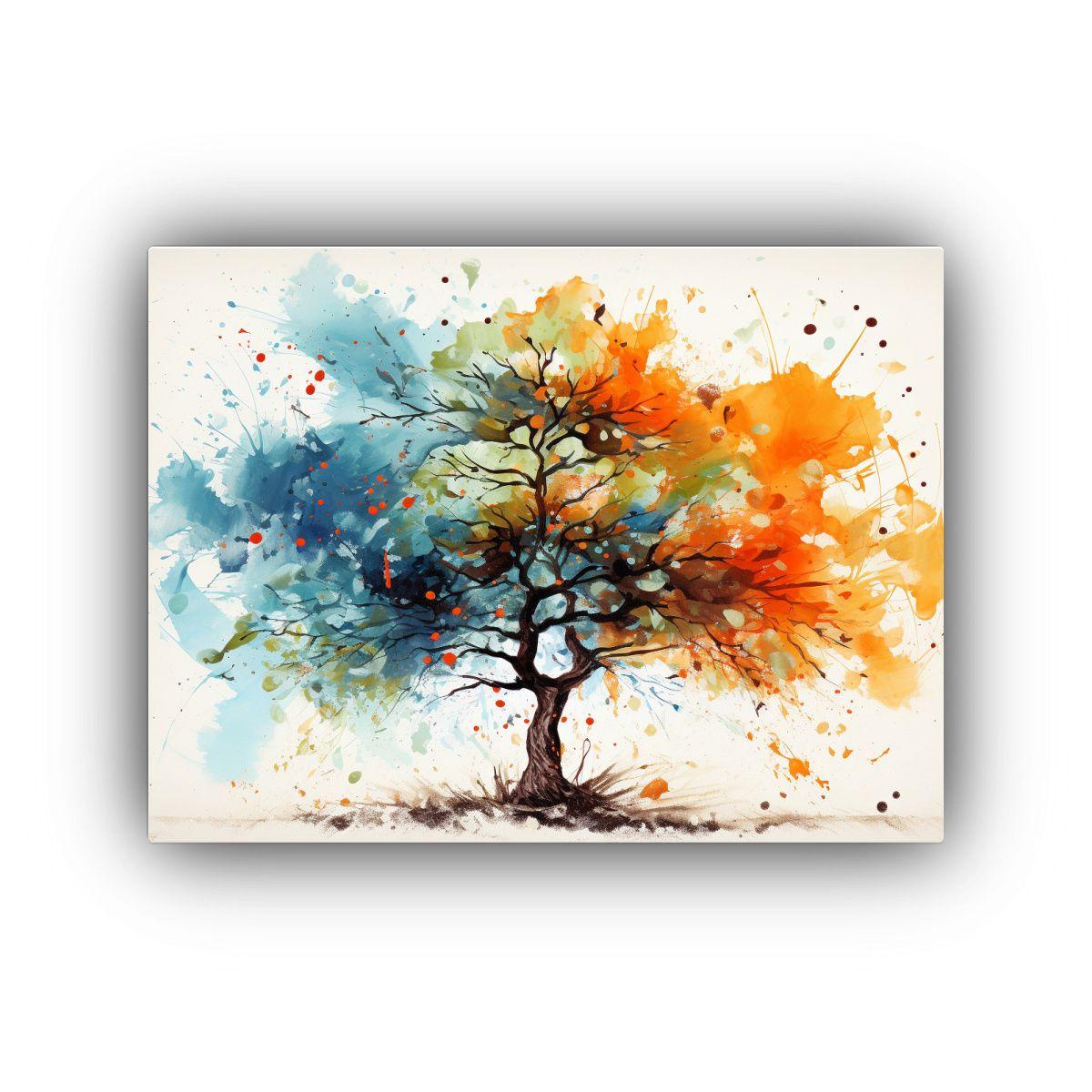 Lienzo Diseño Único: Pintura Abstracta De Un árbol De Ace 45x30cm-0