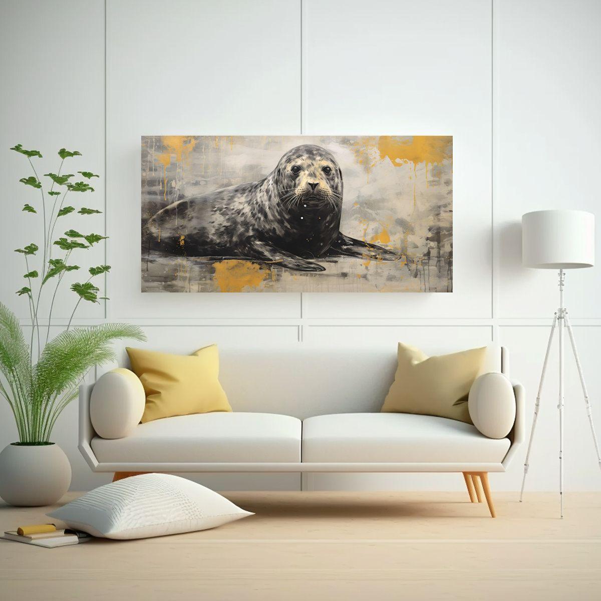 Arte De Pared Vintage Impactante A Sellos En 160x80cm-2