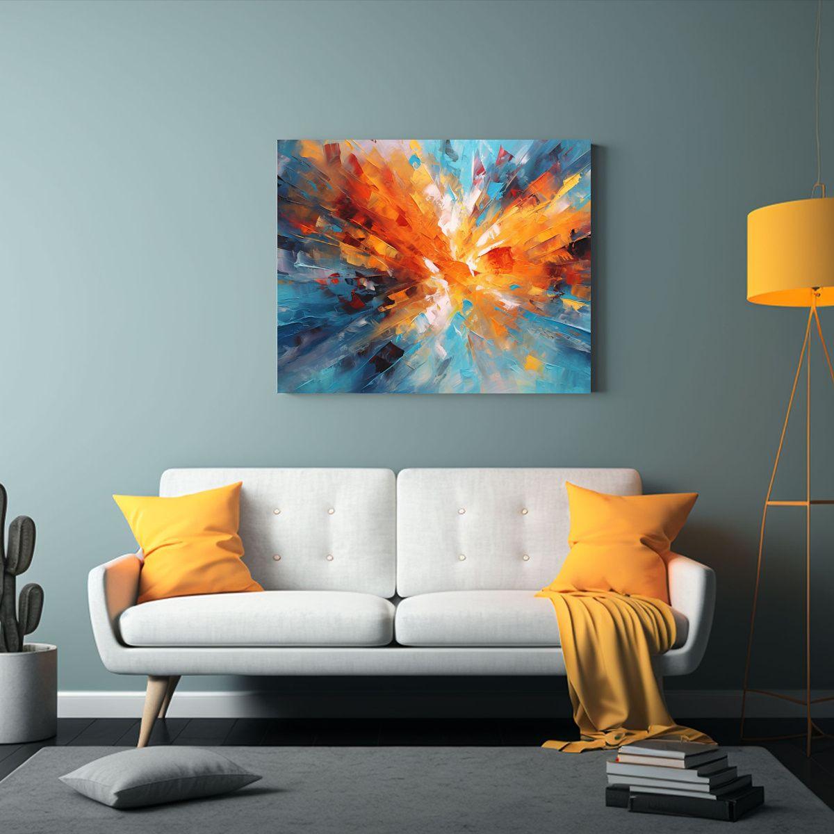 Cuadros Abstractos Modernos De Adorno Simétrico, Arte Acrí 30x20cm-2